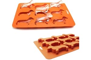 Zhaocaigui Eiswürfelform, 9 Stück Dackel Eiswürfel, Orange, Silikon, BPA-frei