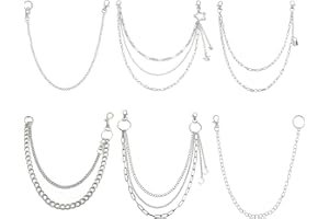 Spetsbst Hosenkette 6 Stück Jeanskette Hose Kette Punk Hip Hop Hosenkette Set Hip Hop Kette für Geldbörse Tasche Gürtel Jeans Hosen Schmuck