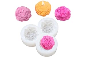MATWSEC 3D Peony Flower Silicone Molds Set, Silicone Candle Molds Flower Soap Mold for Handmade Gifts DIY Craft Suppliers for Party Home Wedding Decoration Chocolate Cake Candy Moulds