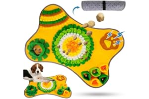 AEUZWR Tapis de Fouille pour Chien, Tapis de Fouille Chien, Tapis Fouille Chien, Tapis de Chien Snuffle Mat, Tapis de Fouille Alimentation Lente, Alimentation Lente et Lutte Contre Le Stress, Orange