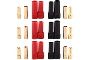 FLY RC 6Pairs Amass XT150 6mm Banana Connector Male and Female Gold Plated Max.60A Continuous/130A Peak Current for Lipo Battery ESC PDB RC Motor (XT150)