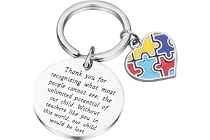 ENSIANTH Autism Teacher Keychain Autism Teacher Gift Autism Jewelry Gift Autism Teacher Appreciation Gift (Autism Teacher Key)