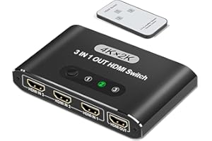 YSLLINK Switch HDMI, 4K@30Hz, Sdoppiatore HDMI, 3 In 1 Out Automatico, HDR/UHD/1080P/3D, per TV, PC, Fire Stick, PS5/4/3, Xbox, Blu-Ray, DVD Player