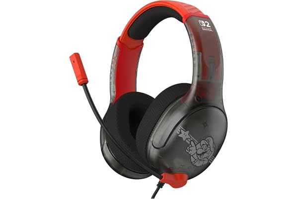 Turtle Beach Airlite Fit Auriculares con Cable para Juegos en Mario Star con Licencia Oficial para Todos los Nintendo Switch: micrófono abatible y silenciable, Orejeras de Comodidad Superior