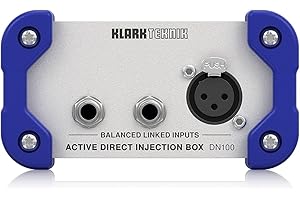 Klark Teknik DN100 Active DI Box for Studio and Live Sound with Clear Audio and Reliable Performance