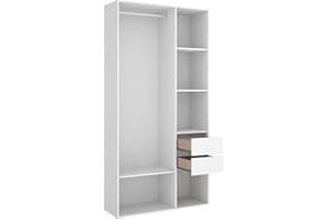 DEKIT GRUPO RIMOBEL SUIT - Armario-vestidor con dos cajones y con trasera reversible - BLANCO/NATURAL - 205 x 98 x 45