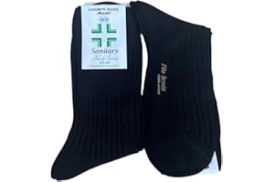 Lucchetti Socks Milano 6 PAIA calze da uomo SANITARIE filo di scozia 100% cotone rimagliate Made in Italy