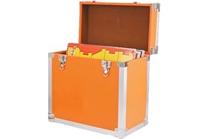 Steepletone LP/Album Vinyl DJ Record Storage Box/Flight Case - Orange