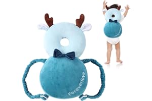 Falafoty Baby Head Protector Backpack, Toddler Walking Head Safety Pads Adjustable Size, Head Protector Padded, Baby Harness Baby Back Protection for Walking & Crawling 4-36 Months (Elf Deer)