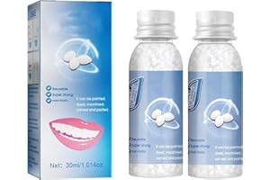 SENTECHX Gránulos de reparación de dientes, dientes postizos moldeables, kit de relleno de dientes temporal, cuentas de ajuste reutilizables, para rellenar los dientes rotos y huecos que faltan (2 piezas)