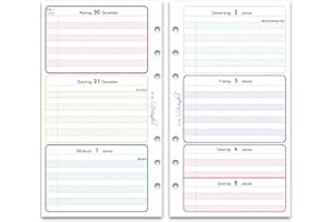 ‎SINNWUNDER SinnWunder® Kalendereinlage 2025 Größe Personal – 1 Woche auf 2 Seiten – Für 6-Ringplaner - LuckySinn