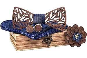 BEFORBIO Noeud papillon bois fait main, chic et tendance, accessoire mode ou idée cadeau. Ajustable facilement.