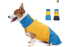 KunpengZen Hunter Hundemantel, Hundemantel Wasserdicht Sicheren Reflexstreifen und Verstellbarem Brustriemen, Regenjacke Hund mit Loch für Hundeleine, Outdoor Hunde Mantel für Kleine Mittlere Hunde