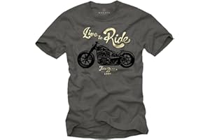 Makaya Vintage T-Shirt Moto Homme Live to Ride