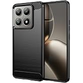 Microcase Xiaomi Mi 15 ile Uyumlu Brushed Carbon Fiber Silikon Kılıf - Siyah AL3332