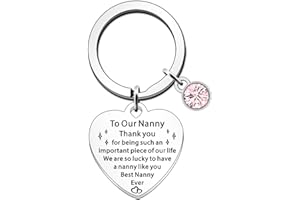 JETTOP Nanny Gifts Keyring Nanny Gifts from Grandchildern Nanny Birthday Christmas Mothers Day Gifts Best Nanny Ever