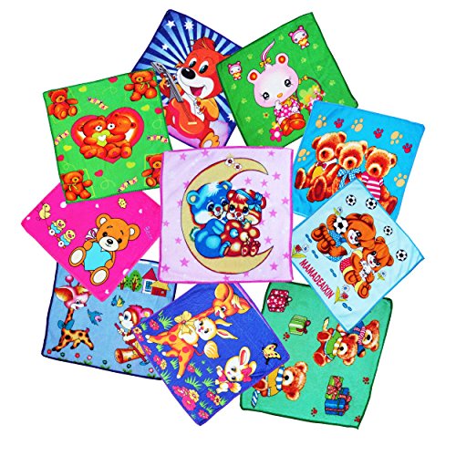 Very Soft Cotton Hanky (Set of 10, Multicolour)