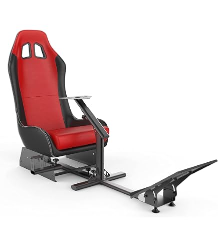 Siège De Course MSW Avec Support Volant/pédales – Réglable – Pour Simulateur De Conduite