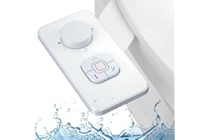 Bidet Rehausse Pour Toilettes, PENDEJATO Bidet Non Électrique Étroit Avec Buses Rétractables, Rétractables Autonettoyantes Double Et Bouton De Réglage De La Pression De L'Eau (Blanc)