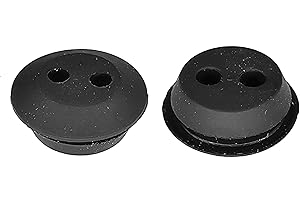 cyclingcolors 2x Passe cloison universel pour durite passage Ø5mm en caoutchouc noir Gaine Câble Tuyau Flexible Tondeuse Tracteur Débroussailleuse Bouchon Carburant, Ø18mm 2 trous