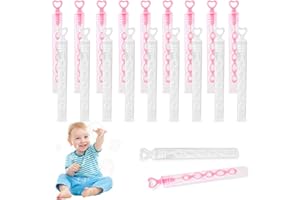 KIRZAX 20 bolle di sapone con design a forma di cuore, con 5 fori, ricco e colorato bolla sapone, sacchetto di compleanno per bambini, prompt sorpresa, chicche per ragazzo, senza liquido, rosa +