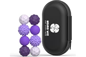 NEURO WIZ Magnetic Sensory Fidget Balls 8-Pack – Textured Silicone with Carry Case | Tactile Toy for Teens & Adults | Focus, Stress & Anxiety Relief | Ideal for ADHD, Autism, Desk or Travel (Purple, 8-Pack)