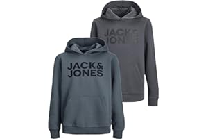 JACK & JONES Junior Kinder Hoodie Set - Größe 128 bis 176 - Kapuzen-Pullover für Kids - Pulli im Mehrfach-Pack mit verschiedenen Motiven und Farben