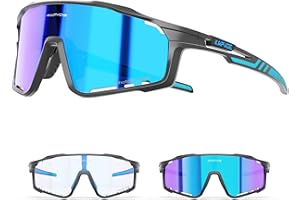 KAPVOE Gafas de Ciclismo Polarizadas Hombre Mujer Gafas MTB Bicicleta Montaña Bici con 3 Lentes K76-3L