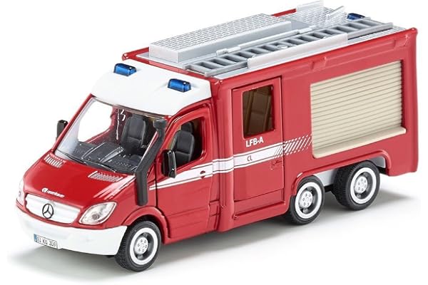 siku 2113 - Mercedes-Benz Sprinter 6x6 Pompiers, 1:50, Métal/Plastique, Rouge, Portes ouvrantes