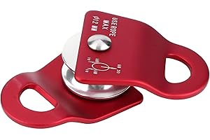 ‎NIKOU Nikou Kletterrolle, Outdoor Metallkarabiner Downhill Side Swing Pulley Last für Kletterbergsteigen (Rot)