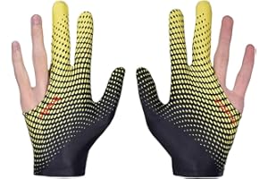 ANTCHER 2 Pcs Billiard Gloves Snooker Gloves, Elastic 3 Fingers Billiard Pool Snooker Cue Gloves Billiard Accessories for Left and Right Hand