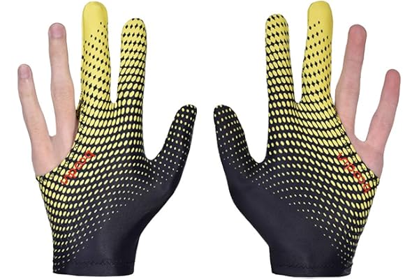 Gants de Billard, 2 pièces Billard Pool 3 Doigts Gants en Absorption de Transpiration Confortable Gants de Billard Snooker Instruments de Billard Accessoires pour Main Droite et Gauche