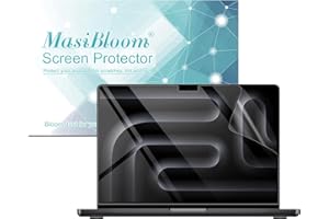 MASIBLOOM Confezione da 2 pellicole protettive HD per MacBook Pro 2024 da 14" M4 chip A3112 A3185 A3401 trasparente ad alta definizione antigraffio durezza 5H filtro protezione per laptop (per Pro 14" M4)