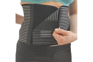 GYOUNG fascia addominale lombare nera a strappo, guaina uomo donna contenitiva, panciera elastica post operatoria, contenimento ernia, pancera post parto, bustino, Altezza 20 centimetri