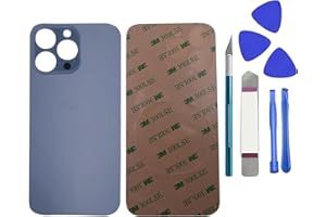 Dakexiong Hinteres Glas Ersatz für iPhone 13 ProMax hinteres Glas mit Reparatur-Werkzeug-Kit und Reparatur-Kit, (Sierra Blue)