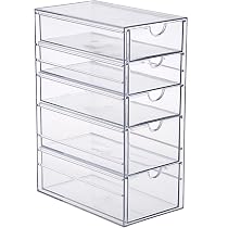 Boîte De Rangement Acrylique Transparente Avec 3 Tiroirs – 7x16x30 Cm, Organisateur Accessoires Coiffure Ou Sachets De Thé