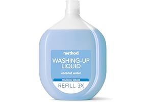 Method Washing Up Liquid Refill, Washing Up Soap, Tough on Grease and Grime, Fresh Coconut Water Scent,1 x 1L