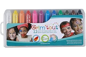 GRIM'TOUT-12 Sticks de Maquillage à l'eau pour Enfant, GT41883