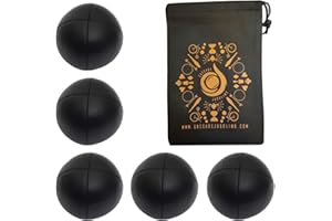 CASCADE JUGGLING 5 x Pro 115g Cascade Classic Jonglierbälle - Thud Jonglierbälle & Tasche - Set mit 5 Jonglierbällen (Schwarz)