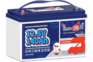 ‎TIMEUSB Timeusb 12V 140Ah LiFePO4 Batterie mit 100A BMS Low-Temp Schutz,1792Wh Lithium Batterie,Bis zu 15000 Zyklen,LiFePO4 Akku 12V für Wohnmobil,Boote,Haus Backup System