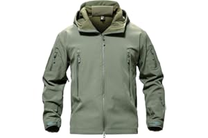 MAGCOMSEN Men's Waterproof Tactical Jackets Winter Outdoor Hiking Softshell Jacket Fleece Lining