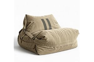 Aiire Sillón Puff Gigante de Diseño - [180x140] Sofa Puf con Relleno Incluido XXL - Bean Bag Chair Salon para Jóvenes y Adultos Moderno - Lavable y Desenfundable - Cojin de Suelo Grande Pause Beige