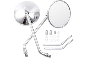DREAMIZER 3'' Ronds Rétroviseurs Moto Chrome, CNC Universel Rétroviseur avec vis 8 mm 10 mm, Compatible avec Harley Sportster 883 1200 Softail Dyna Cafe Racer Cruiser Chopper Bobber Scooter E-Bikes