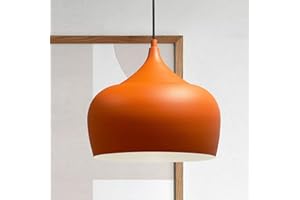 bamyum Kreis Lamparas de Metal Bombilla E27 Lampara Techo 30 cm de Diámetro Lámpara de techo salon Lámpara techo Colgante, Redondas, Cocina, Naranja