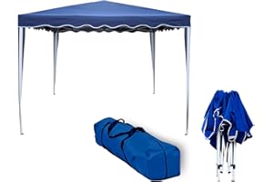 SUDSTY Amiaire Carpa Plegable 3x3 m Compact Azul Pop up e Impermeable para el Jardín, Camping, Playa. Incluye Bolsa de Transporte.
