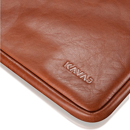 KAVAJ Lederhülle Tasche Sleeve „Sydney“ Für Fas Apple Macbook 12″ (2015/2016) Cognac Braun Aus Echtem Leder. Dünne Tasche Als Edles Zubehör Für Das Neue Macbook 12 Zoll. - 4