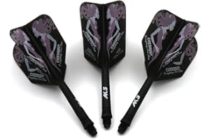 CUESOUL Rost Tige de fléchettes et ailettes intégrées Standard/Poire-Larme/Forme Mince avec Motif Attrayant, Lot de 3 pièces