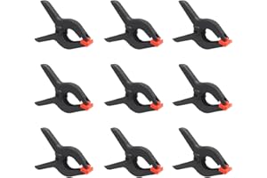 CESFONJER 9 Pcs - Morsetti a molla da 9 cm, nylon Morsetti a molla pesanti, morsetti in mussola di plastica resistente per mussola di fondo, tela, carta, schermo cromato, clip resistente, e altro.