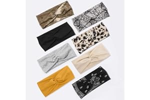 TERSE Stirnbänder Damen Haarreifen Breite Haarbänder Elastische Boho Yoga Twist Haarschmuck Sport Turbane Hairband Mädchen Hair Wrap für Frauen (Boho Stirnband Sets)