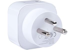 KEPLE Israel Adapter Plug Reisen Stecker Typ H zu EU Europe European Typ C E F Steckdose für Spain ES France FR Italy Italian IT Germany DE Portugal Denmark Dänemark Griechenland Türkei Universal 3 Pin